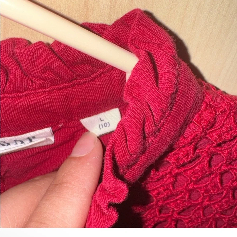 Girls Size L 10/12 Top Bundle GAP Red Lace + Old Navy Floral Blouse